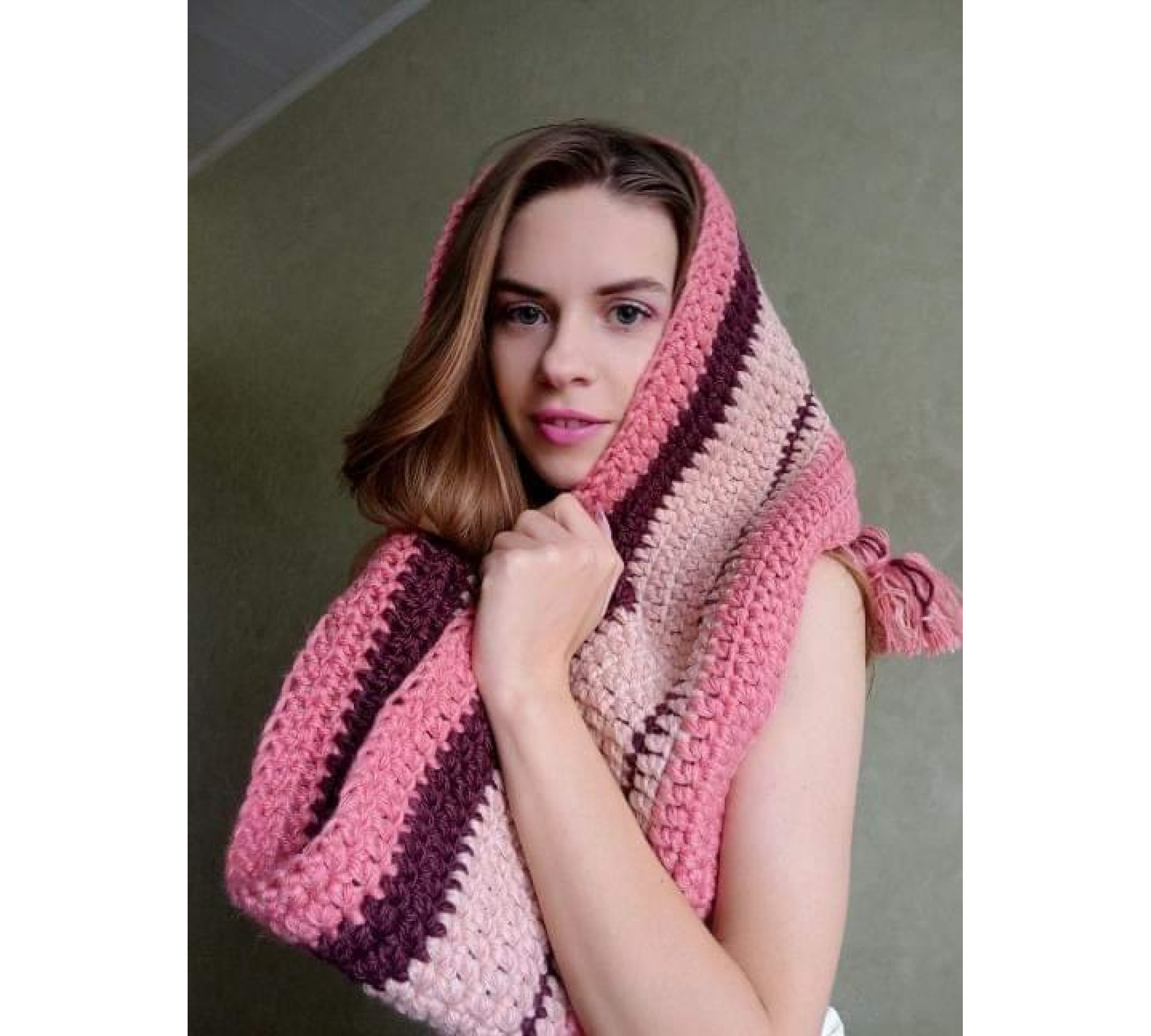 Striped Crochet Snood Pattern
