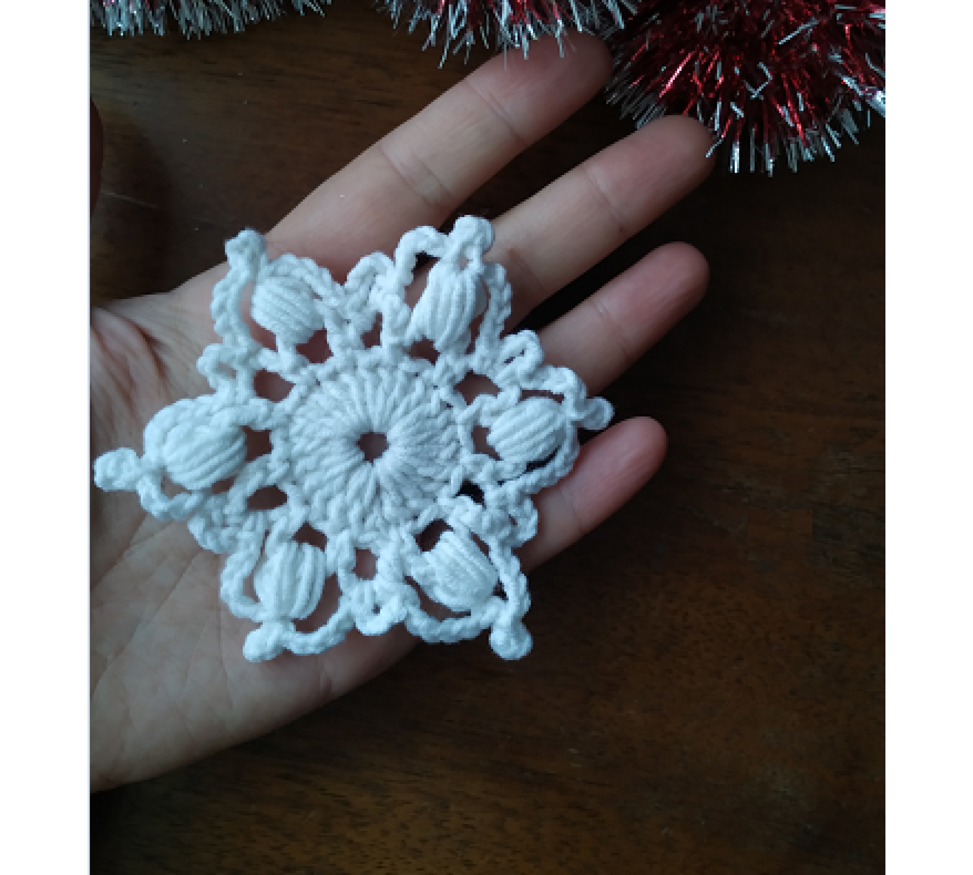 Popcorn Snowflake Crochet Pattern