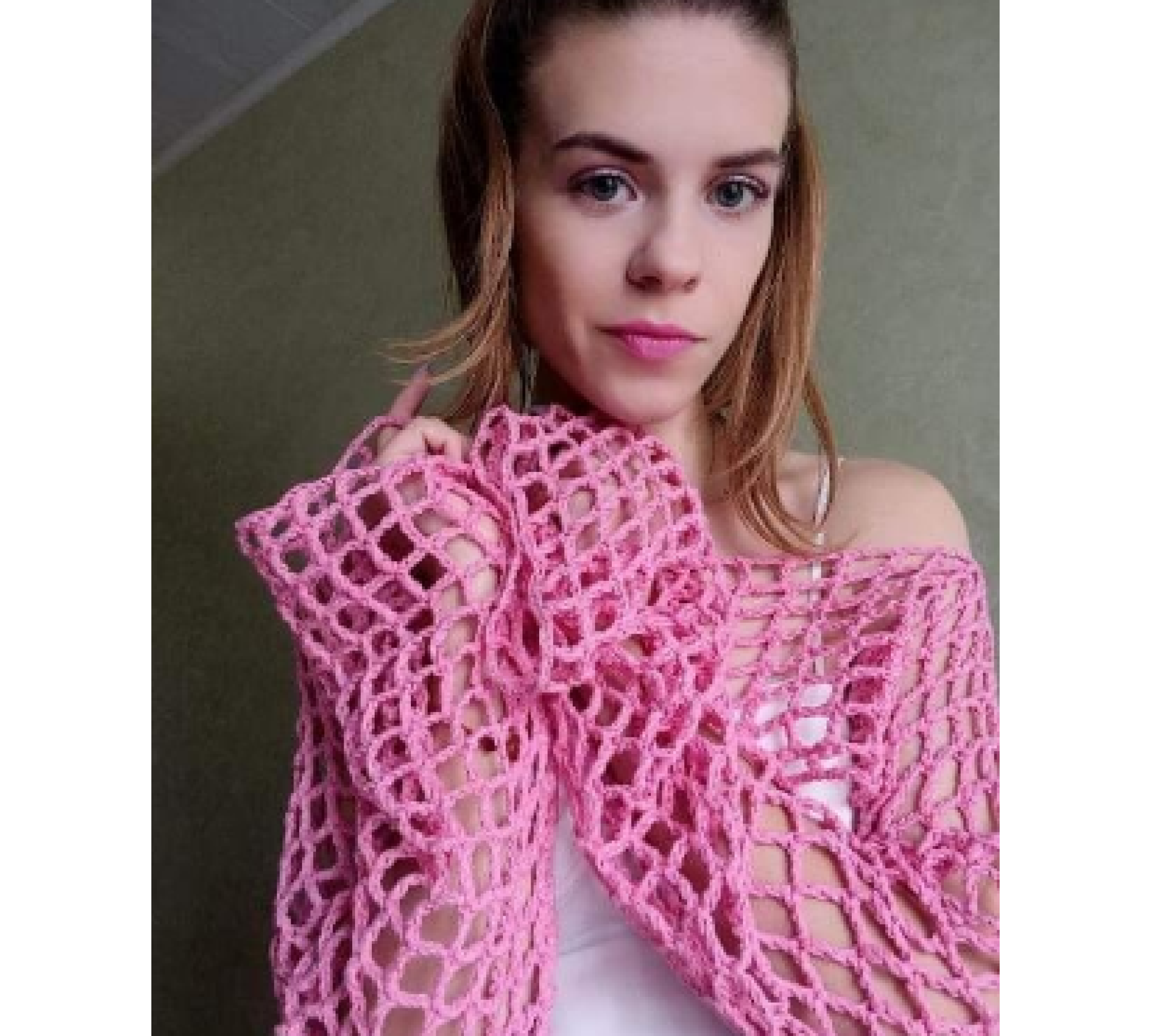Fishnet Sleeve Top Crochet Pattern