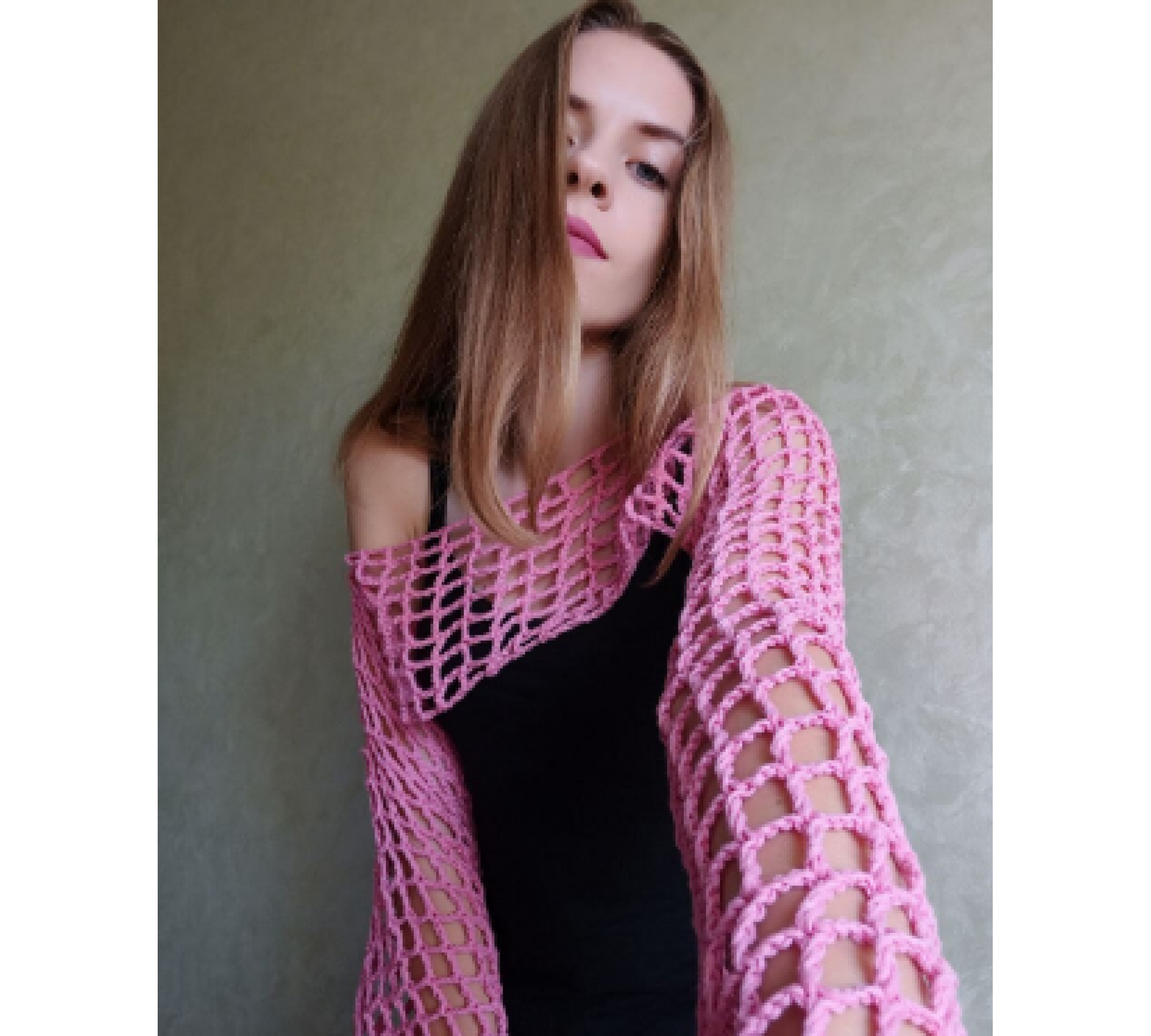 Fishnet Sleeve Top Crochet Pattern